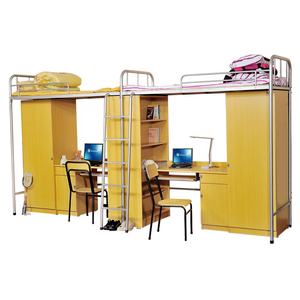 छात्र स्कूल बिस्तर विश्वविद्यालय के लिए सीढ़ियों के साथ अपार्टमेंट फर्नीचर स्टील फ्रेम डबल मचान बिस्तर छात्रावास - Product Image 2