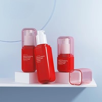 Flacon pulvérisateur à brume fine en plastique PET de luxe personnalisé de 40ml 50ml 80ml emballage rechargeable de toner cosmétique pour soins de la peau lors de voyages