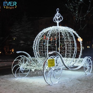 Décoration de <span class=keywords><strong>Noël</strong></span> 3D en PVC IP65 avec motif de carrosse de chevaux et traîneau du Père <span class=keywords><strong>Noël</strong></span>, éclairage LED, pour mariage et aménagement paysager - Product Image 1