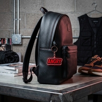 Porte-clés en acrylique personnalisé HanXin avec texte « Angry Text », imprimé UV, lettres rouges épaisses, breloque de sac, crochet, vente en gros, fournisseur d'usine