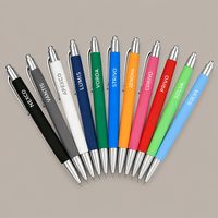 Stylo bille publicitaire personnalisé avec logo, gravure OEM, impression, finition caoutchouc mat, stylo à clic, stylo promotionnel pour entreprise, cadeau pour employés