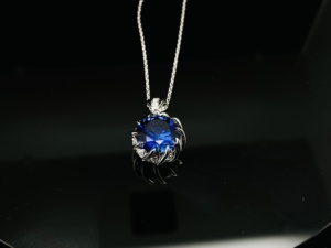 Collar de Plata 925 con Zafiro Azul, Ideal para Fiestas de Moda, Uso Diario, Festivales, Excelente Regalo Sorpresa para Chicas, Diseño Elegante - Product Image 4