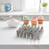 Embouts de décoration de gâteaux réutilisables en acier inoxydable, plus de 20 pièces, embouts de pâtisserie en forme de cône, non toxiques, écologiques, ustensiles de cuisine
