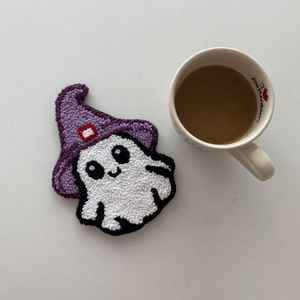 Descuento de fábrica gran oferta Halloween hecho a mano novedad regalos fantasma calabaza patrón artesanía Mesa alfombra punzón aguja posavasos - Product Image 6