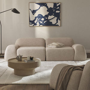 Nordic Simple One Seat Small Apartment Living Room Straight Row Teddy Fleece Fabric <strong>Sofa</strong> Villa Designer New Minimalist <strong>Cream</strong> - Product Image 1