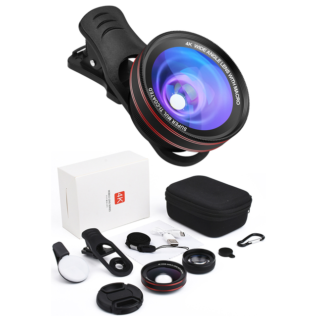 Hot JV-5217 2 in 1 Wide Range Film Cell Lens Kit I Phone 0.45x Phone Lens Angle Lens for Cell Phone