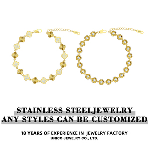 Customization Trendy <strong>Stainless</strong> <strong>Steel</strong> 316L <strong>Bracelets</strong> 18K PVD Gold Plated Durable Hypoallergenic 5A Cubic Zirconia Anti-Tarnish - Product Image 5