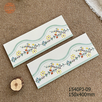 Aksesoris Ubin Dinding Kerajinan Tangan 150x400mm, Ubin Lantai Keramik Berlapis Enamel dengan Bingkai