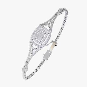 Pulsera DE TENIS minimalista con diamantes dorados, pulsera apilable de moissanita, regalo de aniversario romántico para esposa - Product Image 1