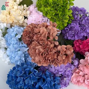 Ramos de Hortensias de Seda, Decoración para Bodas, Decoración de Mesa, Juego de Cinco Cabezas de Flores Artificiales en Rosa, Azul y Verde - Product Image 2