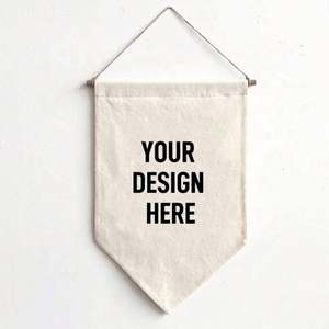 Pancarta Publicitaria Navideña Personalizada de Fábrica 2023, Pancarta de Lona de Algodón en Blanco para Colgar en la Pared, Portátil y Económica - Product Image 1