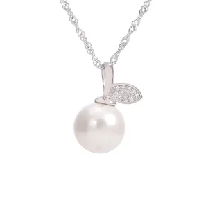 PUSHI fashion apple 925 silver necklace pearl pendant necklace