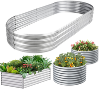 Bacs à plantes surélevés en métal galvanisé - Pots de fleurs écologiques et durables sans pourriture/rouille pour légumes et fleurs