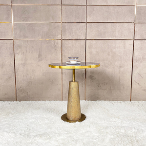 Luxe rond en métal tambour pierre améthyste rétro coin café petite <span class=keywords><strong>table</strong></span> d'appoint pour le salon - Product Image 5