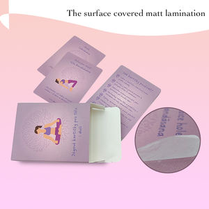 Prix d'usine Conception personnalisée personnalisée de haute qualité Lamination mate étanche Parent et enfant Yoga <span class=keywords><strong>Pose</strong></span> et carte de méditation - Product Image 5