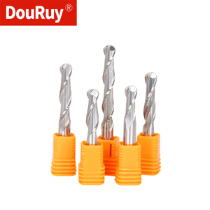 डरूई ठोस कार्बाइड 2-फ्लैट बॉल नाक एंड मिल, लकड़ी के लिए 3 डी नक्काशी और मोल्डिंग - Product Image 1