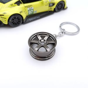 Porte-clés de voiture en métal, design turbine, moyeu de roue, disque de frein, amortisseur, volant – Idéal comme cadeau - Product Image 2
