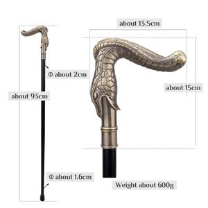 Neuheit Geschenke silberner Schlangenkopf Griff Stock Selbstverteidigungsstock Gehstock für Männer - Product Image 6