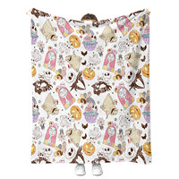 Couverture polaire à motif de dessin animé pour Halloween et Noël, imprimée sur mesure, douce et chaude, pour canapé, lit ou comme couette – Vente chaude