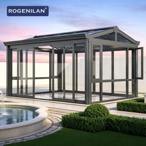 Véranda en aluminium sur mesure Rogenilan pour maison, solarium avec fenêtres et portes en verre trempé pour maison - Product Image 3