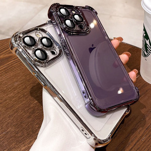Custodia per telefono cellulare in TPU trasparente antiurto di lusso per <span class=keywords><strong>iPhone</strong></span> 16 15 <span class=keywords><strong>14</strong></span> 13 Pro Max Cover per obiettivo protettivo per fotocamera - Product Image 2