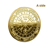 Pièce de monnaie commémorative tendance, moderne, nordique, viking, sportive, plaquée, avec boussole et guidepost, pièce de défi, talisman personnalisé, souvenir en métal