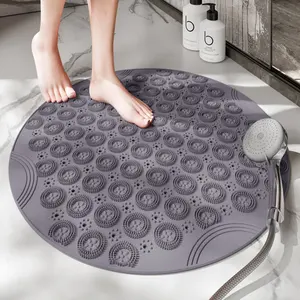 Tapis de sol antidérapant en silicone à ventouse, outil de massage pour la douche et le frottement du dos, pour salle de bain (1 pièce) - Product Image 4