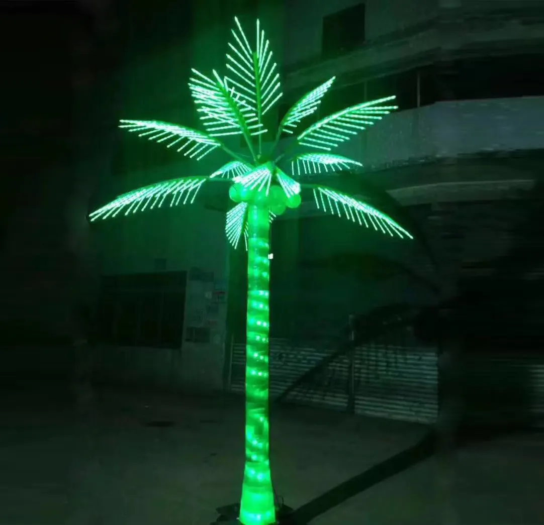 Açık su geçirmez yapay LED ışıklı hindistan cevizi ağacı tatil olay dekorasyon palmiye ağacı ışık
