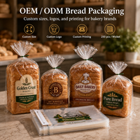 Sacs à pain en LDPE transparent micro-perforés imprimés sur mesure, emballages en plastique pour boulangerie et supermarché