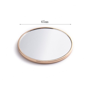 Custom Small Round Leopard Print Hot Stamping Golden Vanity Makeup Pocket Mirror with Logo - Product Image 6