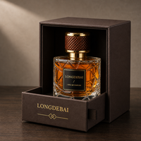 Flacon de parfum en verre transparent de luxe personnalisé, 30 ml, 50 ml, 100 ml, flacon de parfum vide rond à sertir avec boîte cadeau