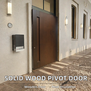Puerta de Entrada Doble de Madera Sólida, Eficiente Energéticamente, Moderna y Minimalista, Puerta de Entrada para Villa de Lujo, Fabricante - Product Image 2