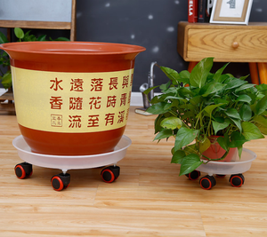 Soucoupe transparente <span class=keywords><strong>avec</strong></span> 4 roues universelles, chariot de <span class=keywords><strong>Pot</strong></span> de fleur, support de <span class=keywords><strong>Pot</strong></span> de jardinière - Product Image 3