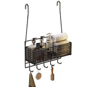 Porte-serviettes mural moderne à double niveau en acier inoxydable, étanche, pour salle de bain, idéal pour la douche - Product Image 1