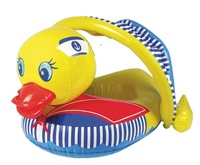 Piscine gonflable en forme de canard avec parasol, pataugeoire gonflable pour enfants jouant dans l'eau avec auvent