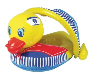 Bateau gonflable de jeu d'eau de soins pour bébé maman avec tente siège flottant pour anneau de natation de bébé piscine