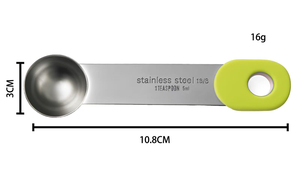 Thìa đo không gỉ 304 an toàn thực phẩm | tay cầm Silicone, móc nhựa | 4 cái, 1.25 - 15ml | B2B bếp & tiệm bánh - Product Image 4