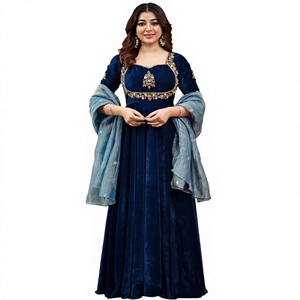 Nouvelle Tendance : Robe de Soirée Longue en Velours Viscose pour Femme, Broderie de Sequins 5mm, Réversible, Extensible et Infroissable - Product Image 1