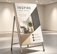 Écran LED portable haute définition P1.86, écran publicitaire dynamique pour les magasins de vêtements et l'affichage des menus de restaurants.