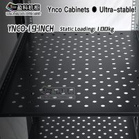 Baie de serveur de centre de données YNCO 42U 19 pouces sur pied, en acier SPCC, revêtement poudré noir, porte en verre trempé, capacité 6U, IP20