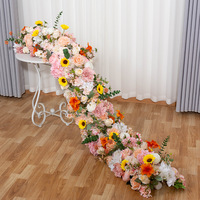 Arreglo de arco para bodas estilo europeo, tira de flores artificiales larga, 20 cm de altura, modelo 27, exhibición en escaparate de centro comercial