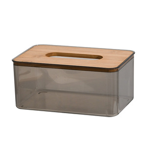 Home Bathroom Acrylic Tissue Box Holder With Cover Rectangular Facial Tissue Box