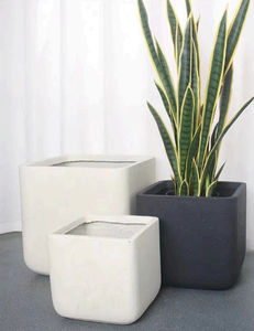 Maceta Grande Especial para Plantas de Interior, de Cemento de Magnesia Transpirable, con Esquinas Redondeadas, Estilo Nórdico Simple - Product Image 2