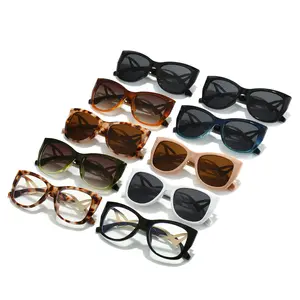 2024 yeni Trendy kedi göz güneş gözlüğü gösterisi kişiselleştirilmiş kavisli ayna bacaklar moda kadın güneş gözlüğü LH141