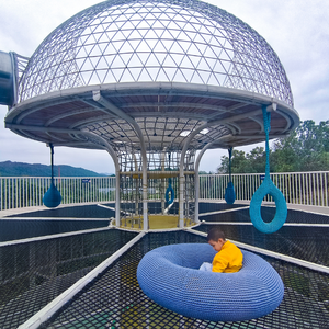 เชือกตาข่ายสำหรับเล่นกลางแจ้งสนามเด็กเล่นออกแบบสวนเต็มรูปแบบสำหรับเด็กผจญภัยขยายออกไปด้วยโครงสร้างการเล่นแบบไม่มีไฟที่กำหนดเอง - Product Image 5