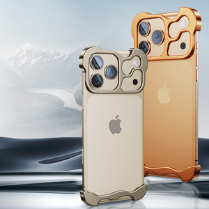 <span class=keywords><strong>Custodia</strong></span> per telefono cellulare antiurto in metallo con protezione per obiettivo senza bordi Cover per iPhone 17 16 15 14 13 12 Pro Max - Product Image 1