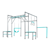 Structure de jeu multifonctionnelle en métal pour enfants avec barres de gymnastique, siège de balançoire, anneaux de trapèze, équipement de terrain de jeu extérieur pour jardin