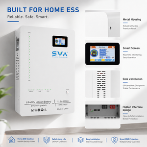 5.12kWh Duvara Monte Edilen LiFePO4 Güneş Enerjisi Bataryası 51.2V 100Ah Konut Enerji Depolaması ve Yedek Güç için - Product Image 3