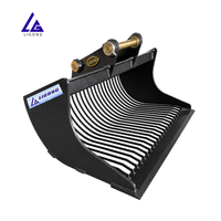 S30 S40 Bélier de criblage à grille de dimensionnement personnalisé 30" 750mm 0.3cbm, Bélier squelette pour criblage de terre de jardin 1-4 tonnes