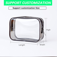 Pochette d'emballage cosmétique personnalisée en PVC transparent avec fermeture éclair pour marque de beauté, sac promotionnel GWP, étui imprimé en gros, coffret cadeau, marque privée